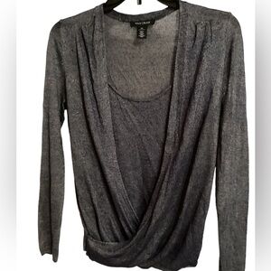 White House Black Market long sleeve asymmetrical blouse